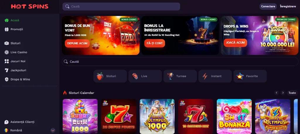 HotSpins Casino Website